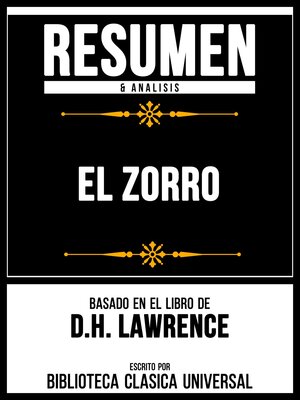 cover image of Resumen & Analisis--El Zorro--Basado En El Libro De D.H. Lawrence